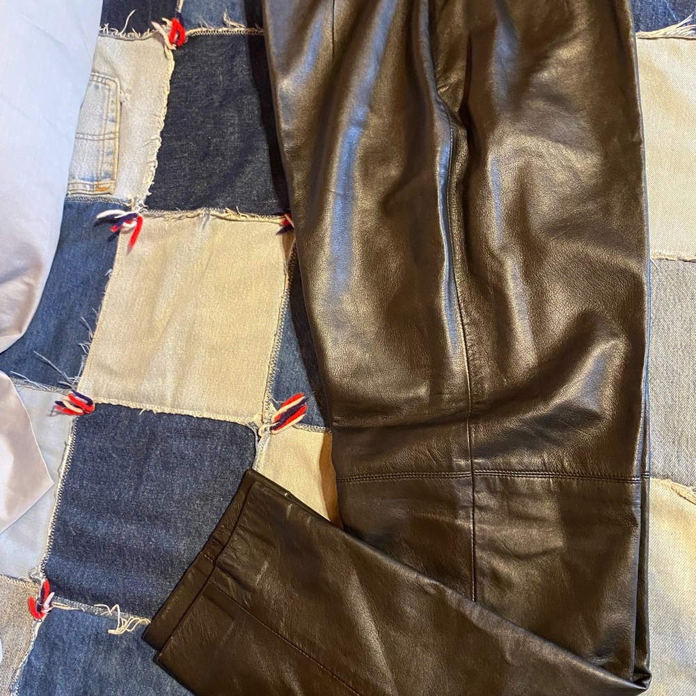 Josephine Chaus Black Leather Leggings